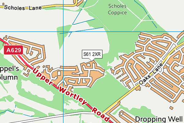 S61 2XR map - OS VectorMap District (Ordnance Survey)
