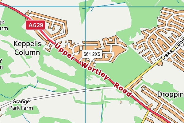 S61 2XS map - OS VectorMap District (Ordnance Survey)