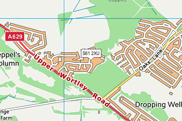 S61 2XU map - OS VectorMap District (Ordnance Survey)