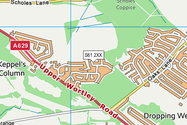 S61 2XX map - OS VectorMap District (Ordnance Survey)