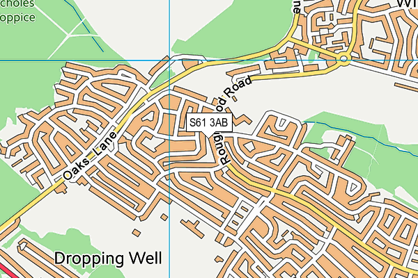 S61 3AB map - OS VectorMap District (Ordnance Survey)