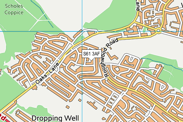 S61 3AF map - OS VectorMap District (Ordnance Survey)