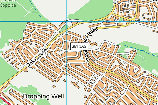 S61 3AG map - OS VectorMap District (Ordnance Survey)