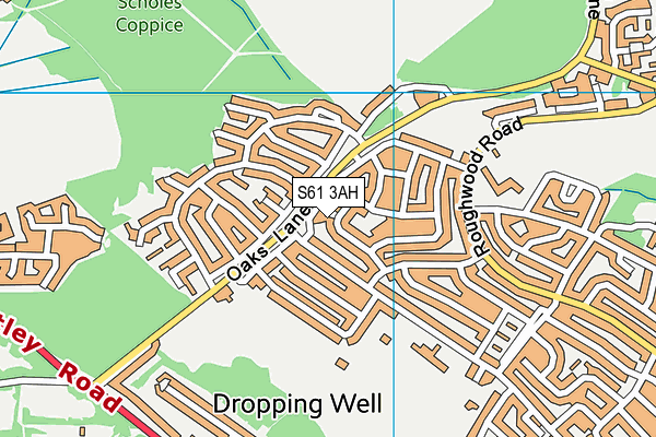 S61 3AH map - OS VectorMap District (Ordnance Survey)