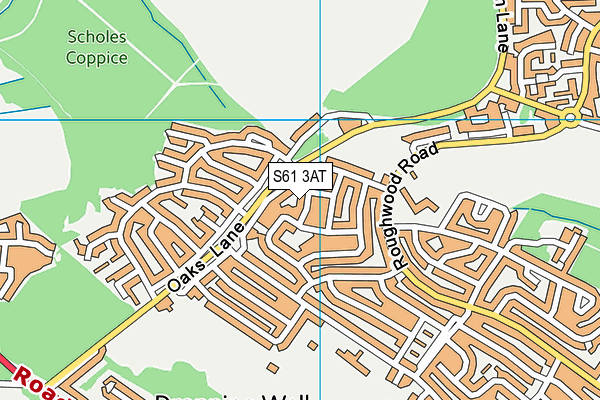 S61 3AT map - OS VectorMap District (Ordnance Survey)