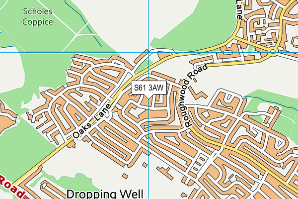 S61 3AW map - OS VectorMap District (Ordnance Survey)