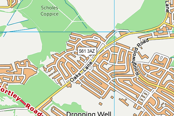 S61 3AZ map - OS VectorMap District (Ordnance Survey)