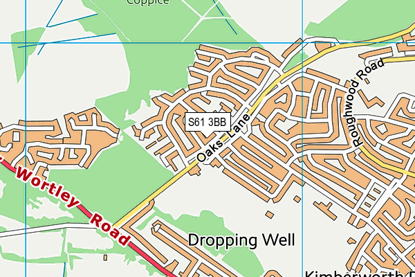 S61 3BB map - OS VectorMap District (Ordnance Survey)