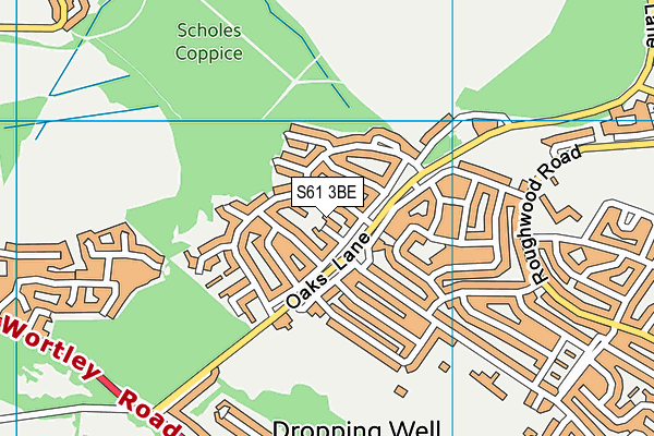 S61 3BE map - OS VectorMap District (Ordnance Survey)