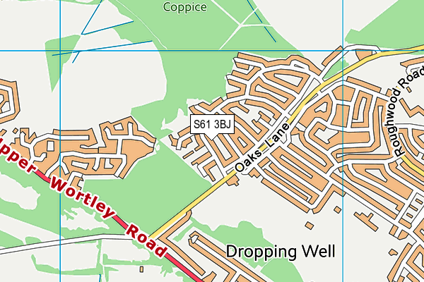 S61 3BJ map - OS VectorMap District (Ordnance Survey)