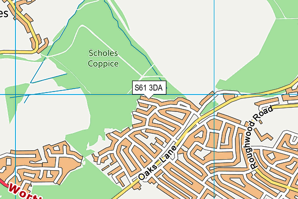 S61 3DA map - OS VectorMap District (Ordnance Survey)