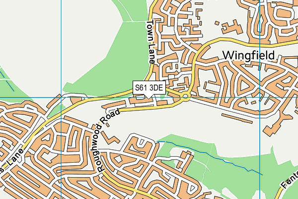 S61 3DE map - OS VectorMap District (Ordnance Survey)