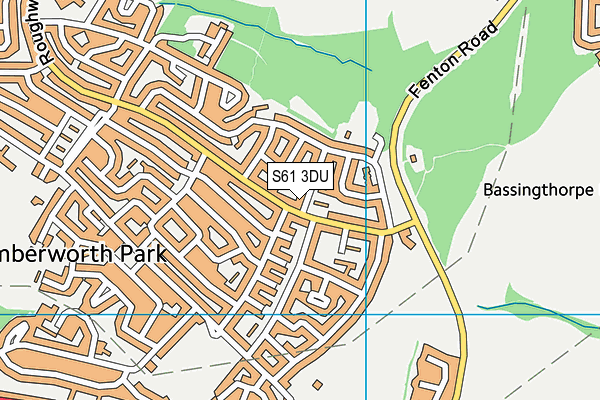 S61 3DU map - OS VectorMap District (Ordnance Survey)