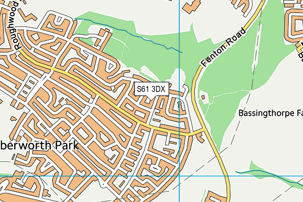 S61 3DX map - OS VectorMap District (Ordnance Survey)