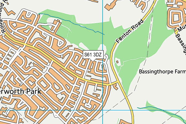 S61 3DZ map - OS VectorMap District (Ordnance Survey)