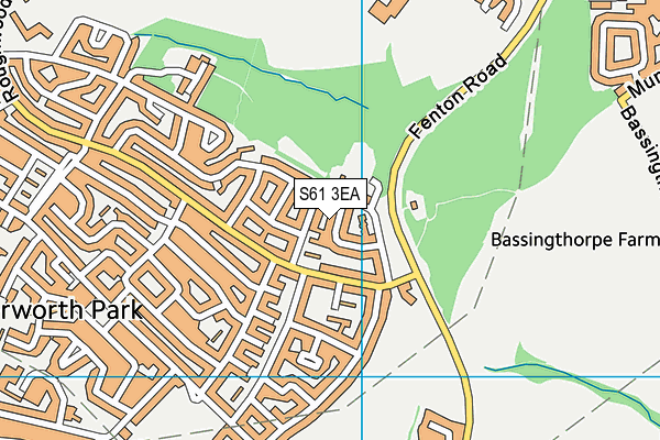 S61 3EA map - OS VectorMap District (Ordnance Survey)