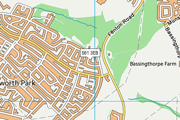 S61 3EB map - OS VectorMap District (Ordnance Survey)