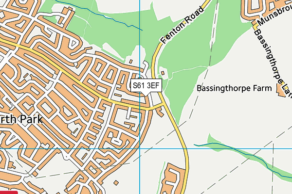 S61 3EF map - OS VectorMap District (Ordnance Survey)