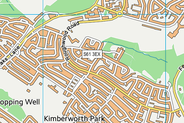 S61 3EX map - OS VectorMap District (Ordnance Survey)