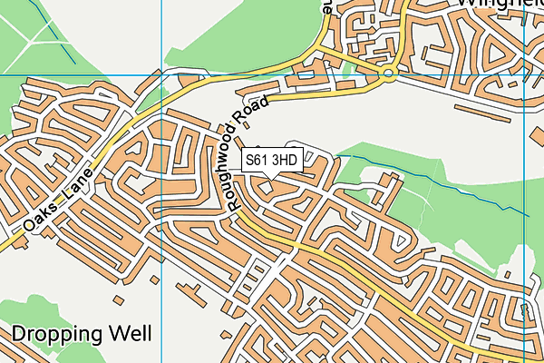 S61 3HD map - OS VectorMap District (Ordnance Survey)