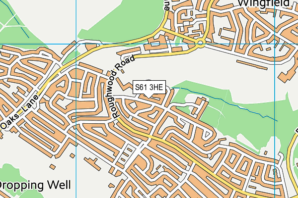 S61 3HE map - OS VectorMap District (Ordnance Survey)