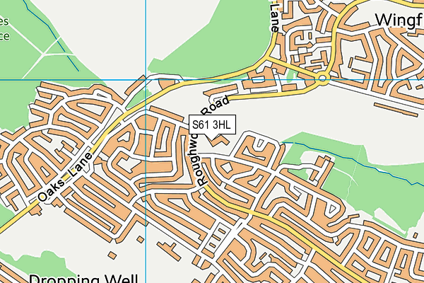 S61 3HL map - OS VectorMap District (Ordnance Survey)
