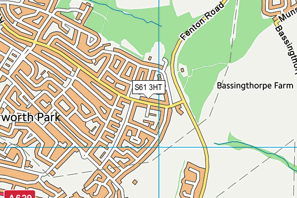 S61 3HT map - OS VectorMap District (Ordnance Survey)