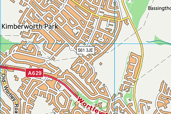 S61 3JE map - OS VectorMap District (Ordnance Survey)