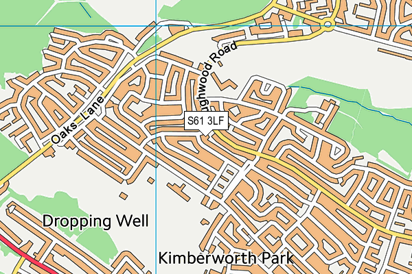 S61 3LF map - OS VectorMap District (Ordnance Survey)