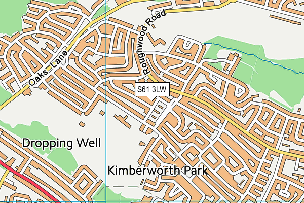 S61 3LW map - OS VectorMap District (Ordnance Survey)