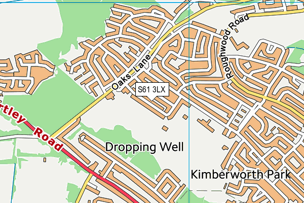 S61 3LX map - OS VectorMap District (Ordnance Survey)