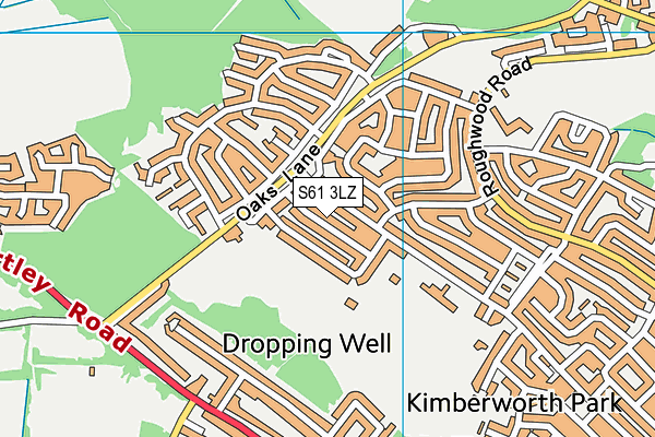 S61 3LZ map - OS VectorMap District (Ordnance Survey)