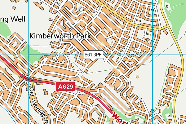 S61 3PF map - OS VectorMap District (Ordnance Survey)