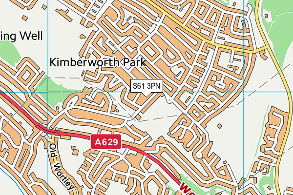 S61 3PN map - OS VectorMap District (Ordnance Survey)