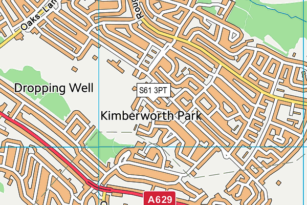 S61 3PT map - OS VectorMap District (Ordnance Survey)