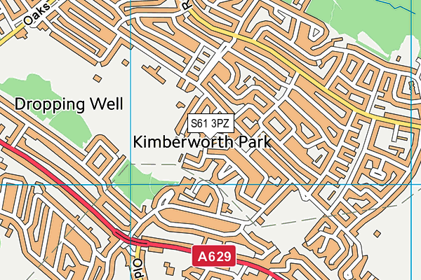 S61 3PZ map - OS VectorMap District (Ordnance Survey)