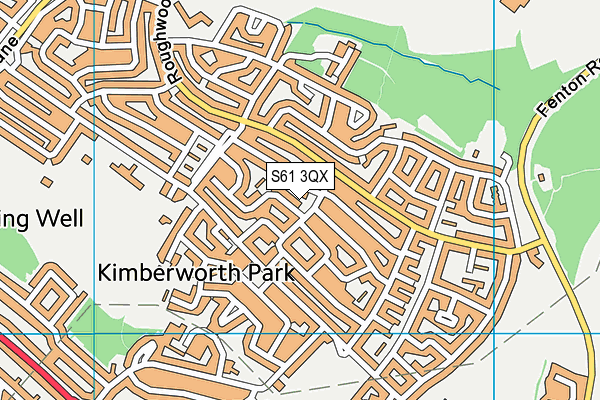 S61 3QX map - OS VectorMap District (Ordnance Survey)