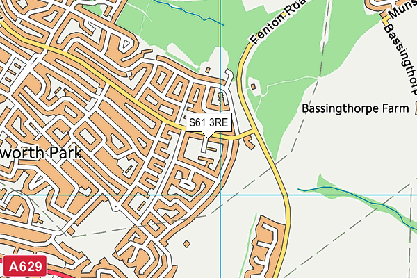 S61 3RE map - OS VectorMap District (Ordnance Survey)