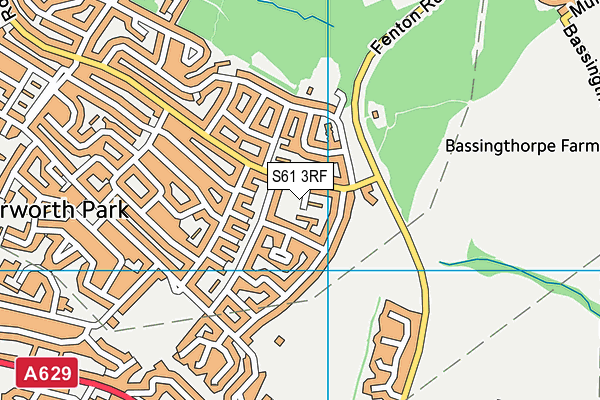 S61 3RF map - OS VectorMap District (Ordnance Survey)