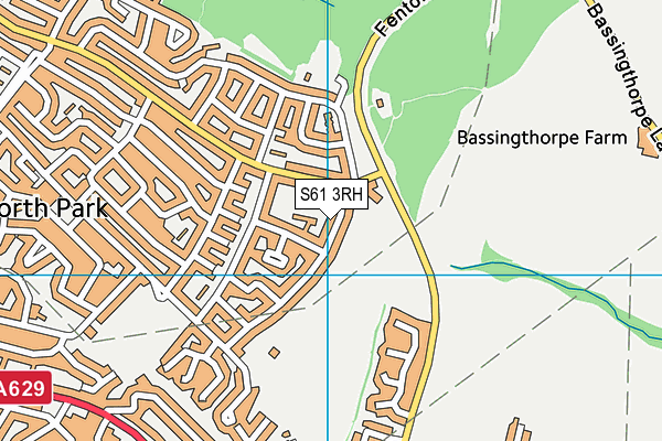 S61 3RH map - OS VectorMap District (Ordnance Survey)