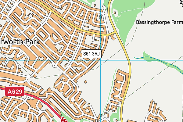 S61 3RJ map - OS VectorMap District (Ordnance Survey)