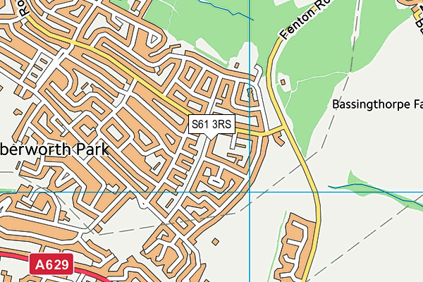 S61 3RS map - OS VectorMap District (Ordnance Survey)