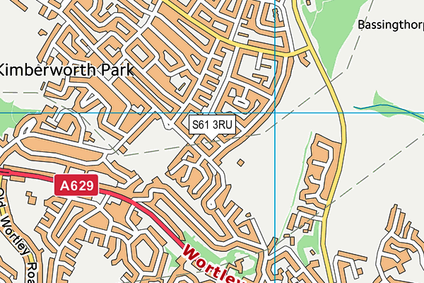 S61 3RU map - OS VectorMap District (Ordnance Survey)