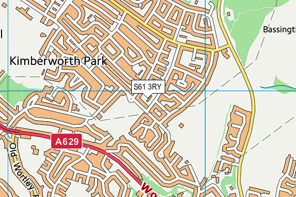 S61 3RY map - OS VectorMap District (Ordnance Survey)