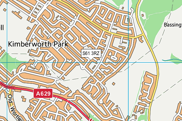 S61 3RZ map - OS VectorMap District (Ordnance Survey)