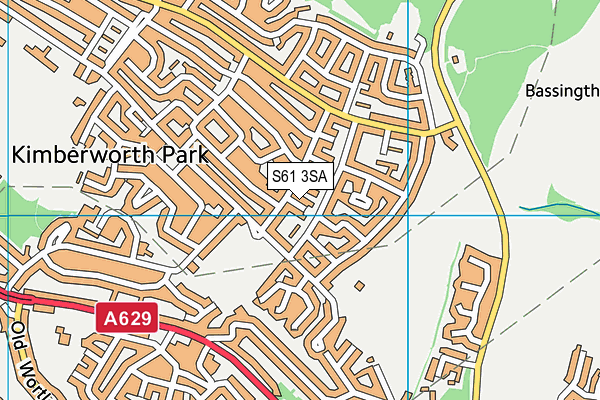 S61 3SA map - OS VectorMap District (Ordnance Survey)