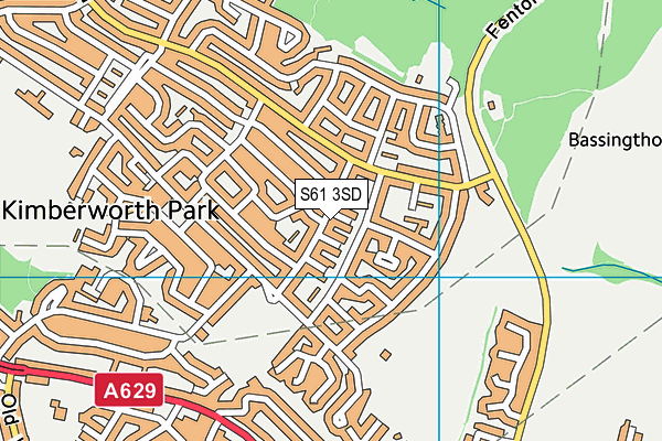 S61 3SD map - OS VectorMap District (Ordnance Survey)