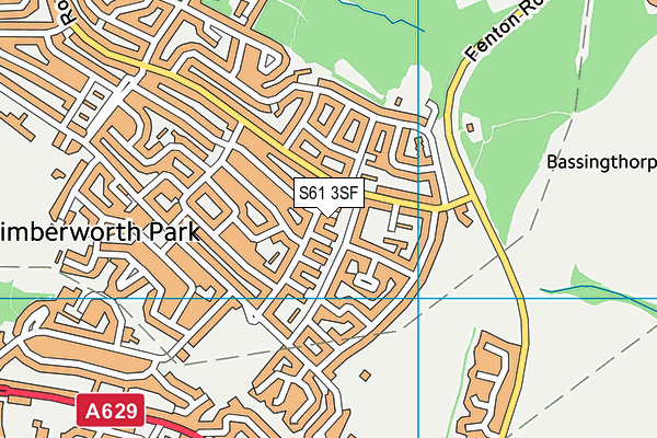 S61 3SF map - OS VectorMap District (Ordnance Survey)
