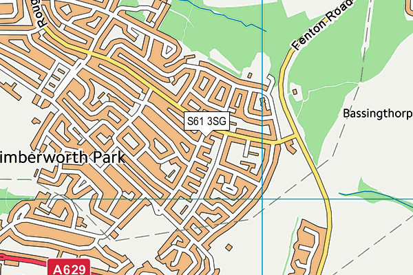 S61 3SG map - OS VectorMap District (Ordnance Survey)