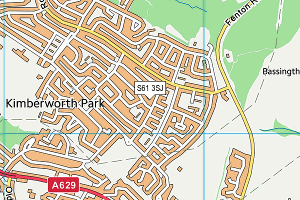 S61 3SJ map - OS VectorMap District (Ordnance Survey)